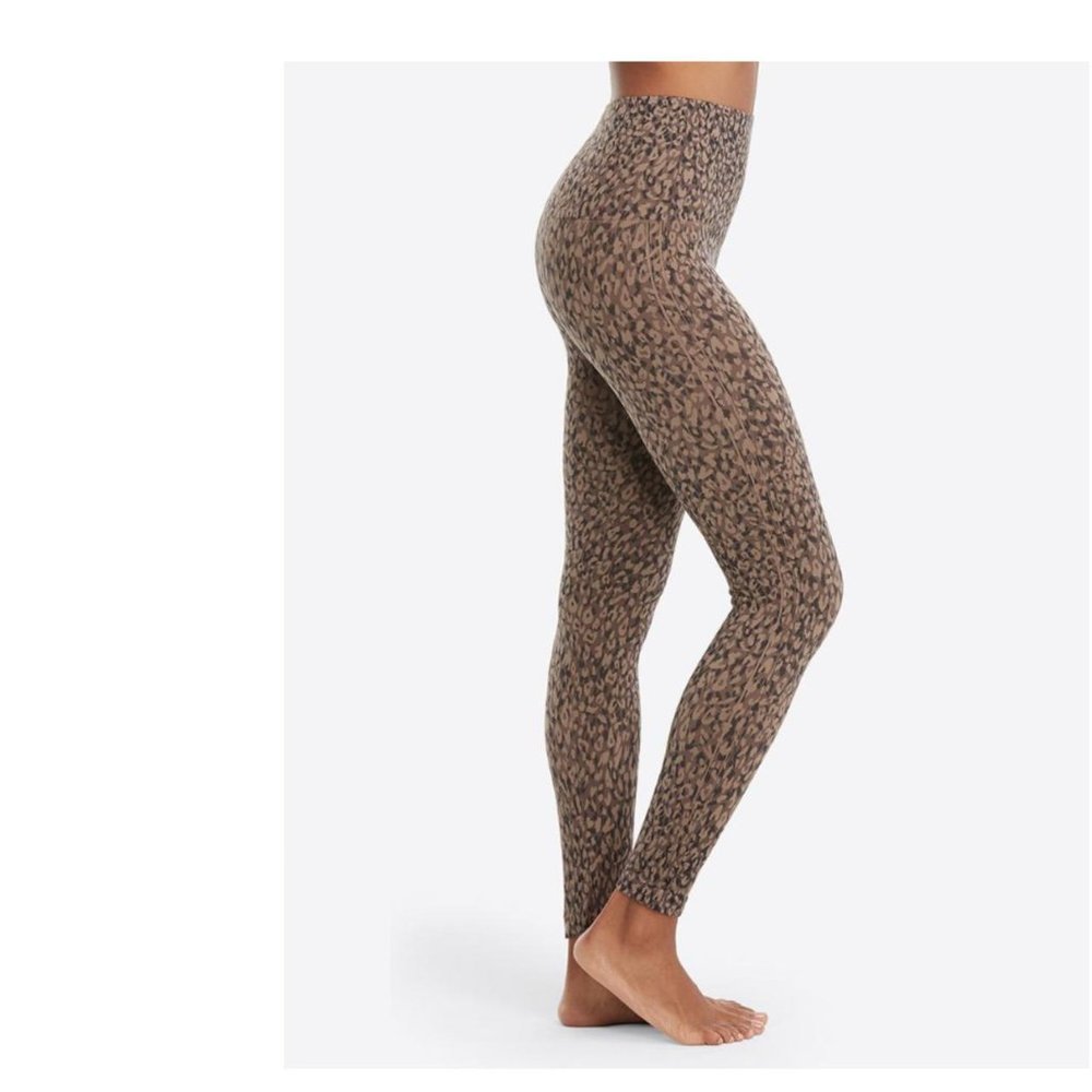 SPANX Mini Leopard Look At Me Now Seamless Legging Large